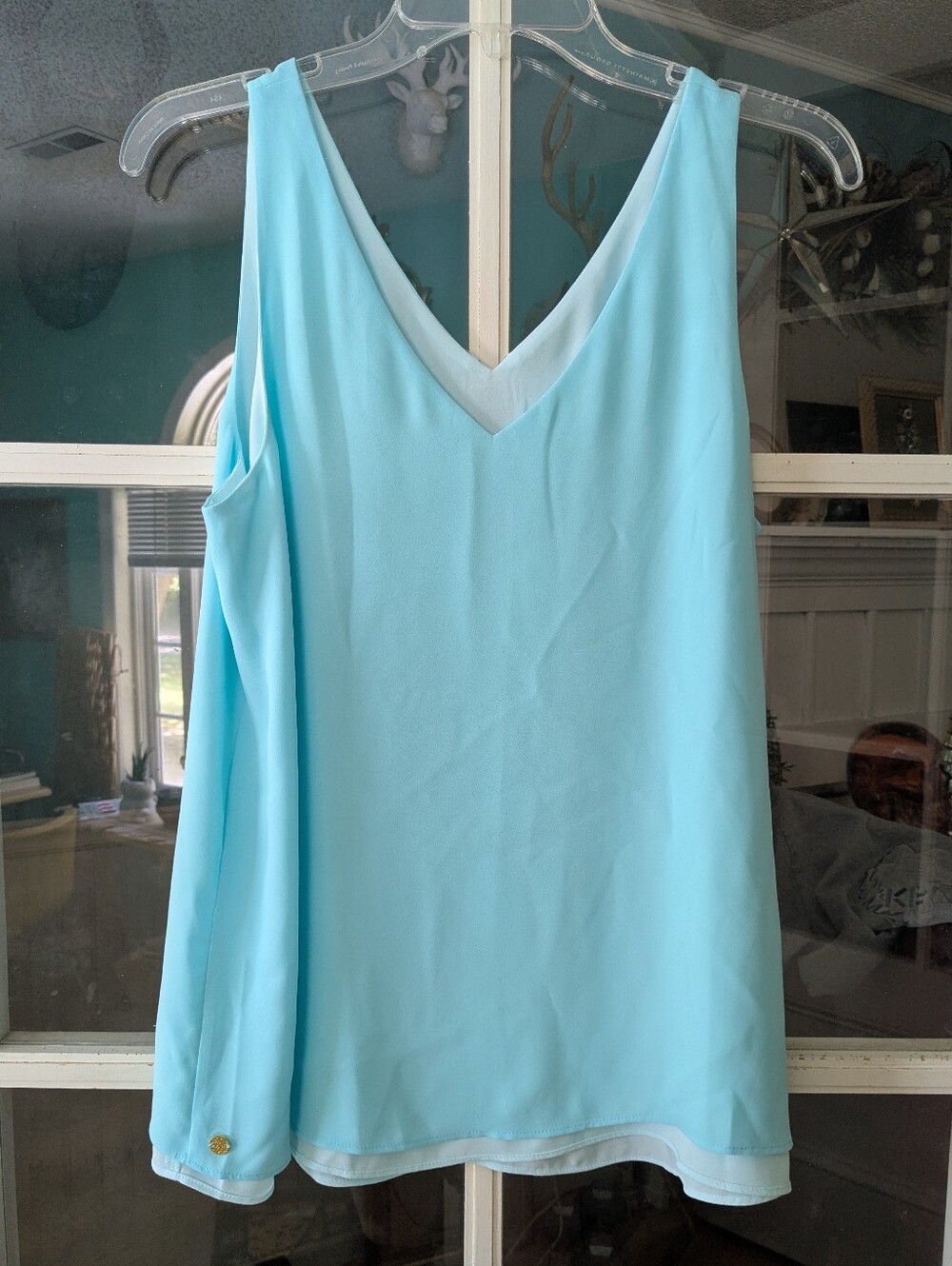 Lilly Pullitzer Reversible Florin Tank Top In Blue Ibiza Size Medium - Picture 6 of 7